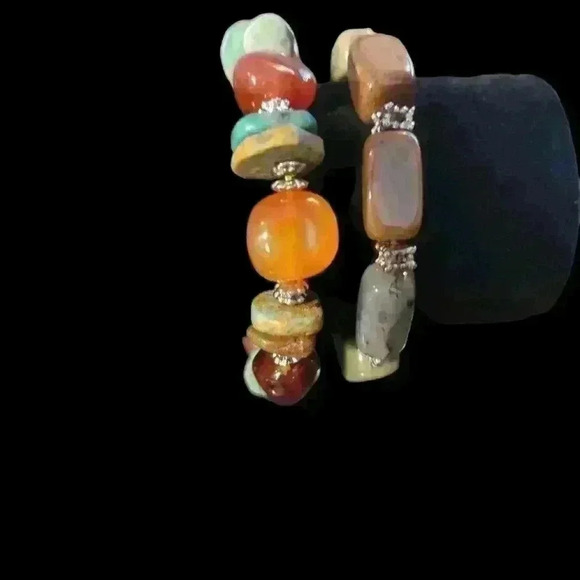 Set of 2 glass bead bracelets - Picture 2 of 2